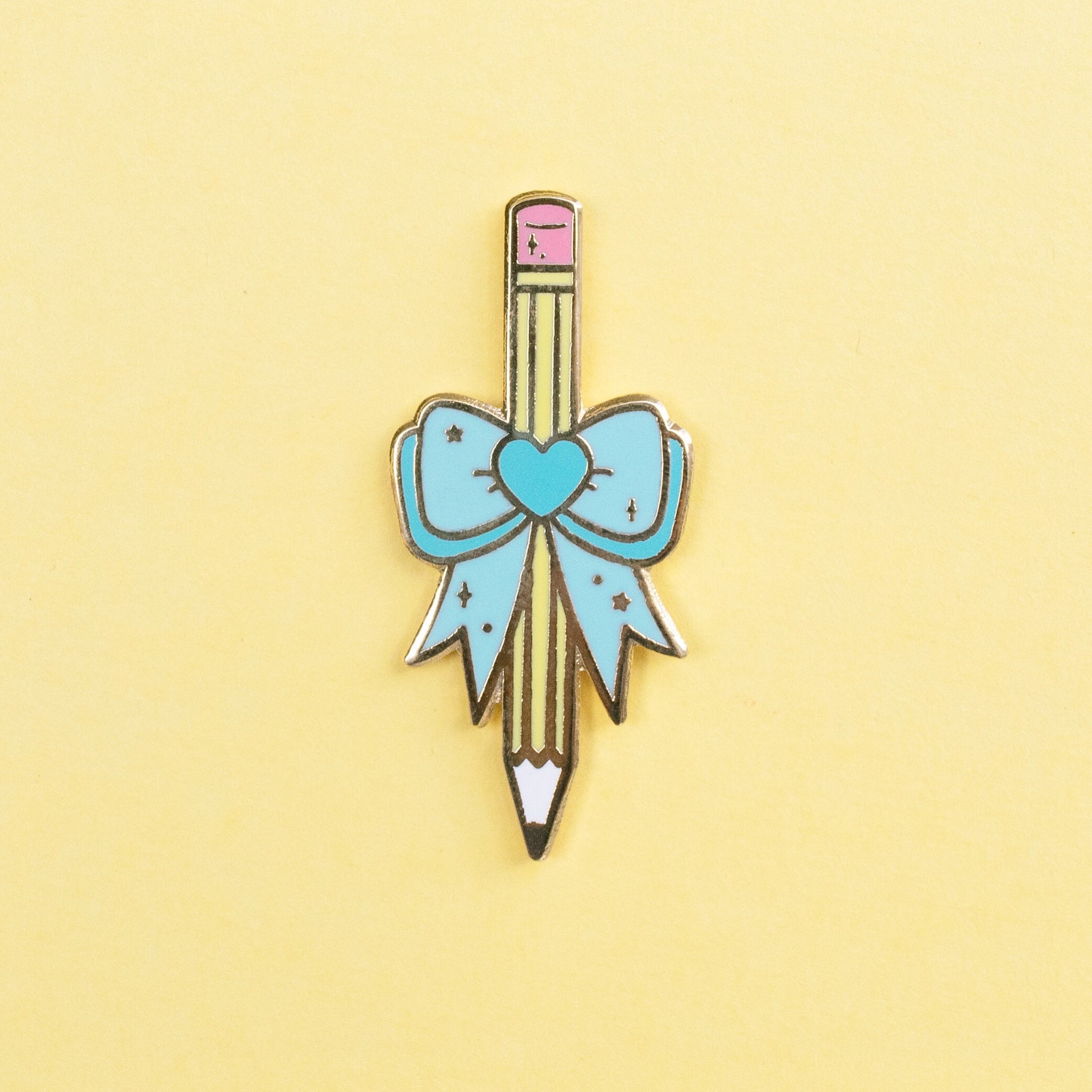 Pencil with Bow Pin - Blue