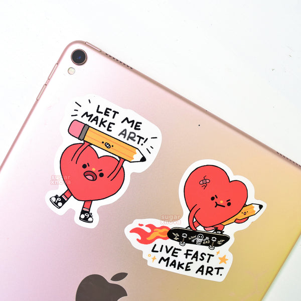 Live Fast Make Art - Heart Sticker