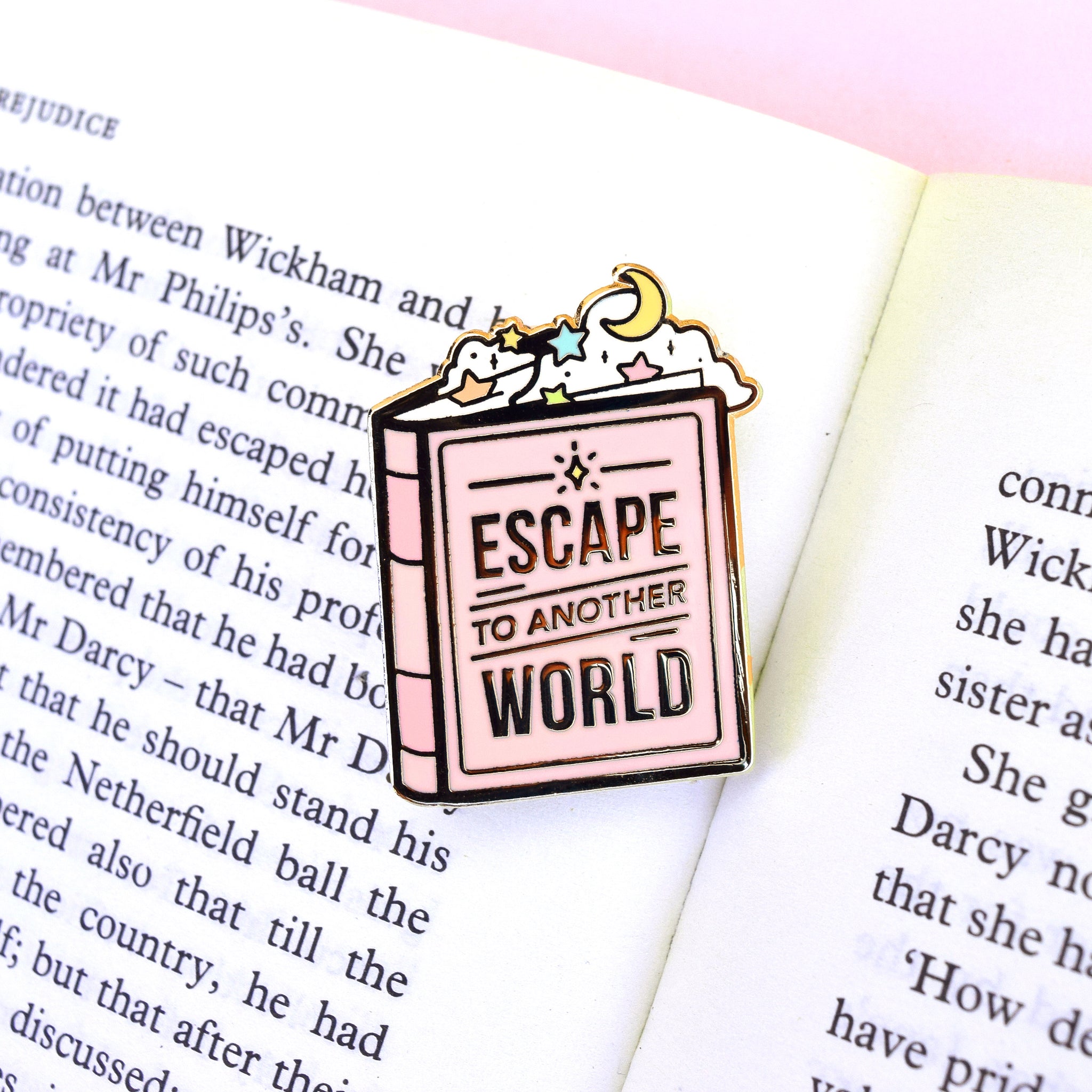 Escape to Another World Book Enamel Pin