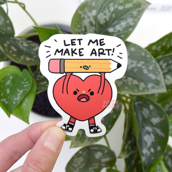 Let Me Make Art - Heart Sticker