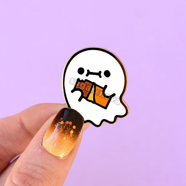 Ooh a Snack! Halloween Ghost Enamel Pin