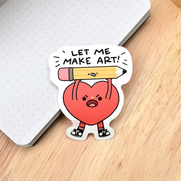 Let Me Make Art - Heart Sticker