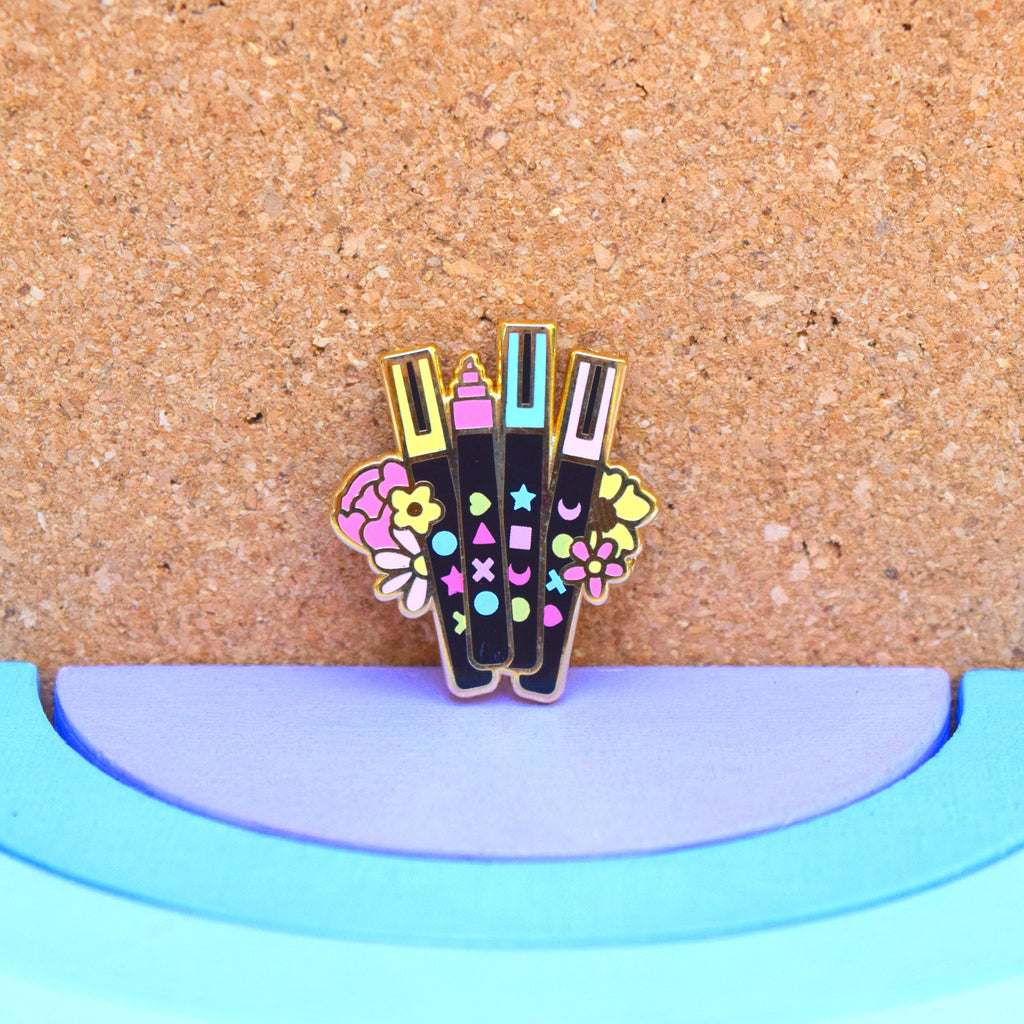 Rainbow Colored Pencils Enamel Pin – sugarnova