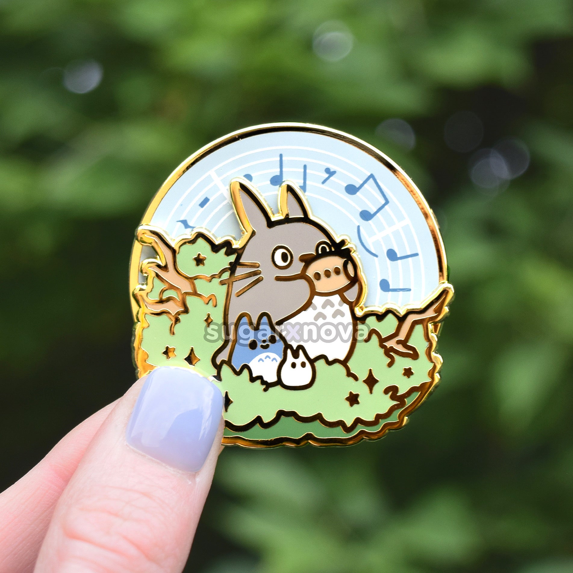 Totoro Flute Music Spinning Enamel Pin