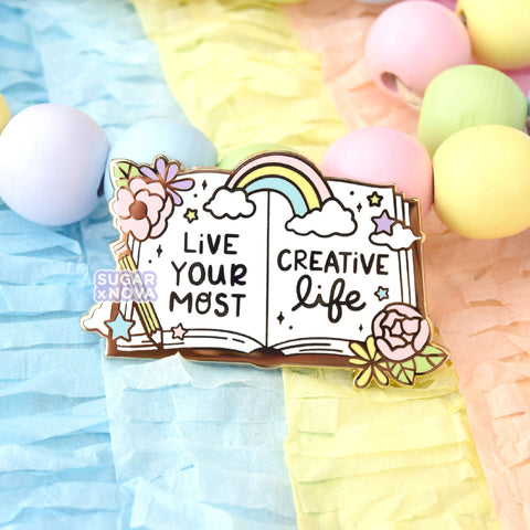 Sketchbook Enamel Pin - Live Your Most Creative Life