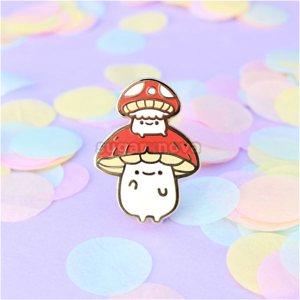 Supportive Mushroom Buddies Enamel Pin