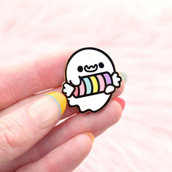 Smarties Candy Halloween Ghost Enamel Pin