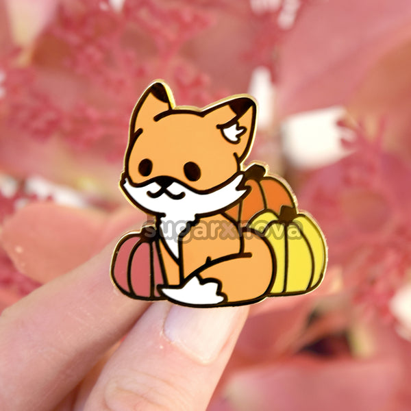 Pumpkin Patch Fall Fox Enamel Pin