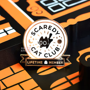 Scaredy Cat Club Members Only Enamel Pin